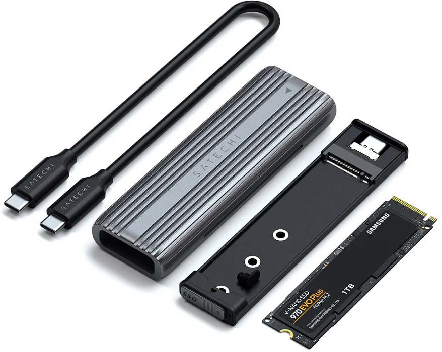 Внешний корпус Satechi USB-C NVMe/SATA SSD Enclosure для M.2 SSD (Space Gray) купить в интернет-магазине icover