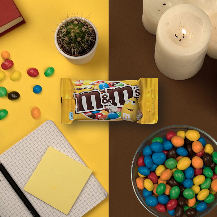Драже M&M's с арахисом и молочным шоколадом, 45г х 32 шт. купить в интернет-магазине icover