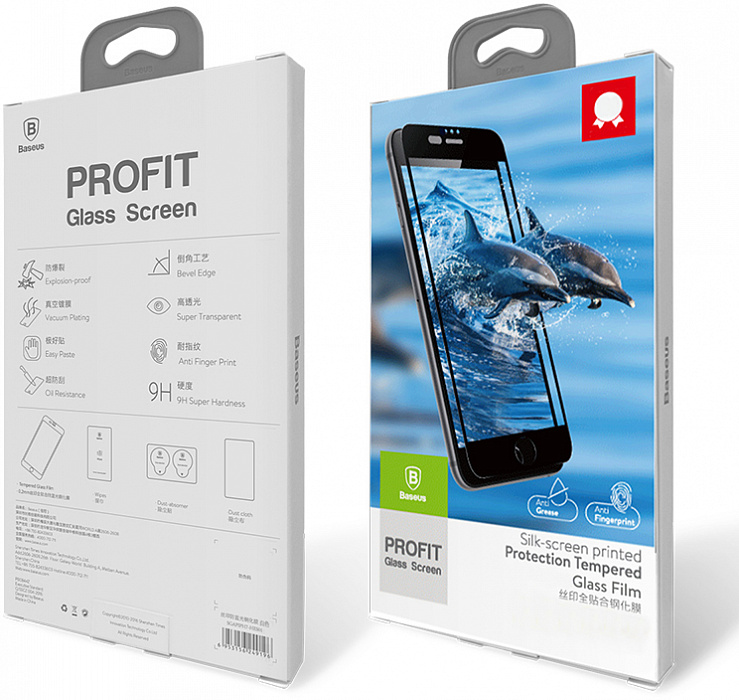 Защитное стекло Baseus Silk-screen Tempered Glass Film (SGAPIPH7SP-ASL01) для iPhone 8 Plus (Black) купить в интернет-магазине icover