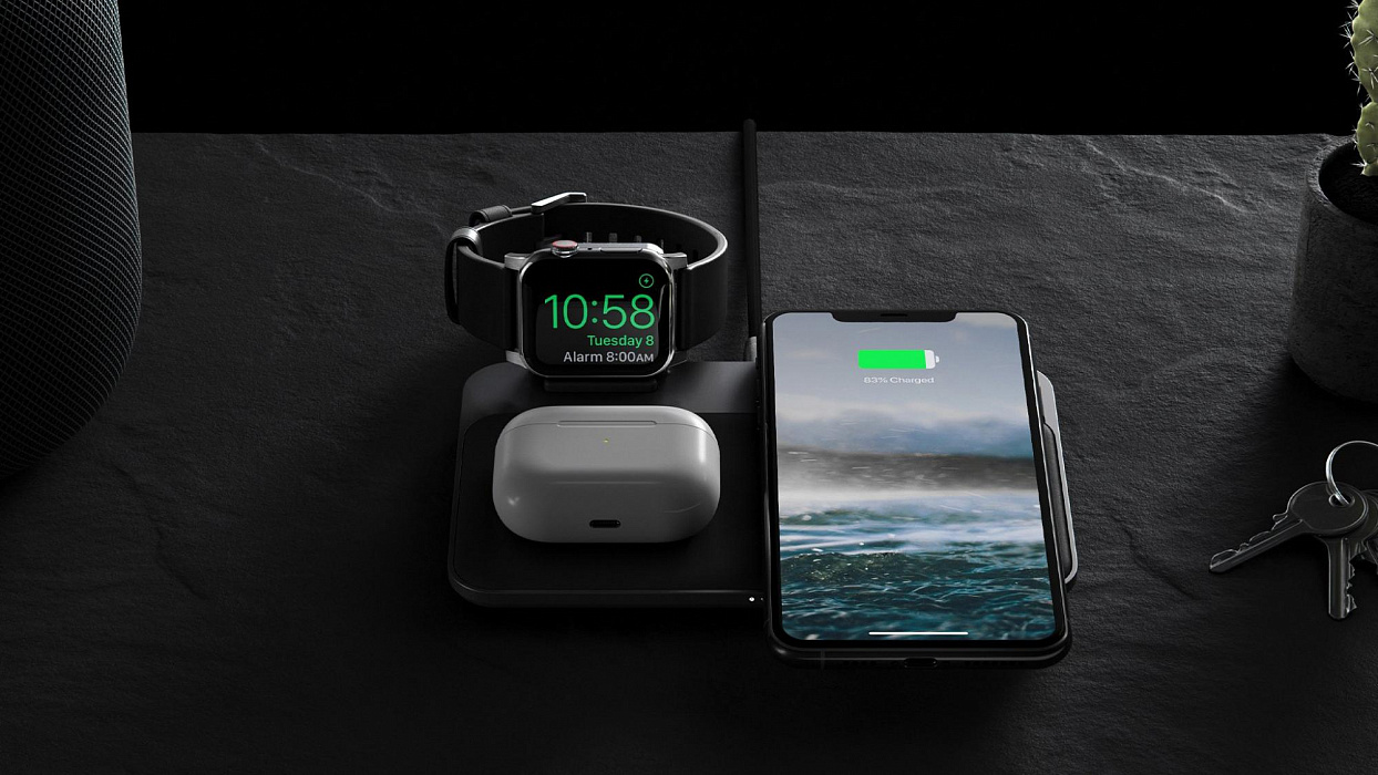 Беспроводное зарядное устройство Nomad Base Station Watch Edition V2 NM3A045A00 (Black) купить в интернет-магазине icover