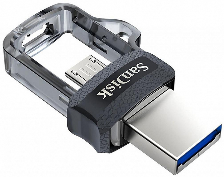 Флеш-накопитель SanDisk Ultra Dual (SDDD3-064G-G46) MicroUSB/USB 3.0 64Gb (Grey) купить в интернет-магазине icover
