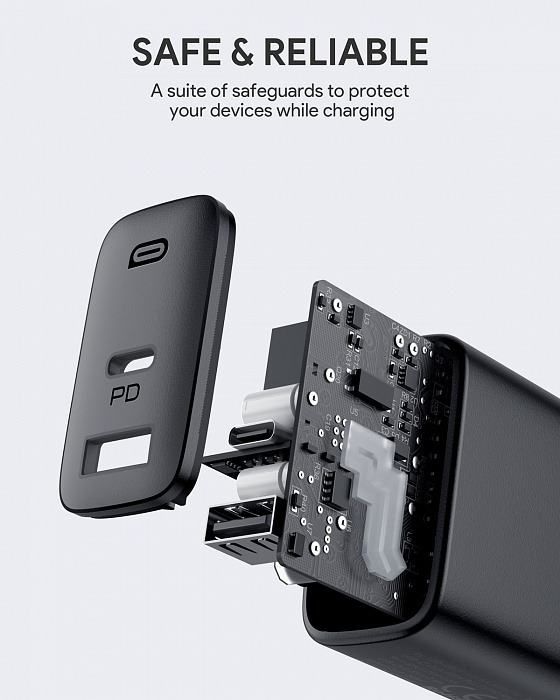 Сетевое зарядное устройство Aukey Swift Mix Dual-Port 20W PD + Aipower 12W купить в интернет-магазине icover