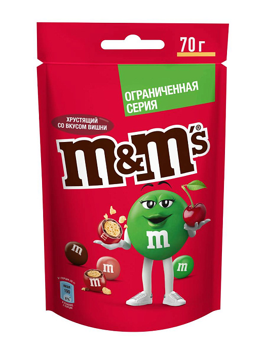 Конфеты M&M'S Хрустящий со вкусом вишни, драже с хрустящим центром (2 х 70 г) купить в интернет-магазине icover