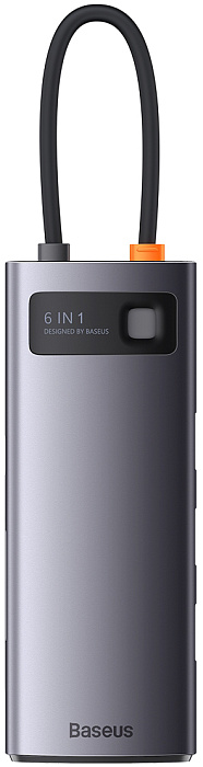 Хаб Baseus Metal Gleam (WKWG030213) 6-in-1 Multifunctional Type-C HUB Docking Station (Gray) купить в интернет-магазине icover