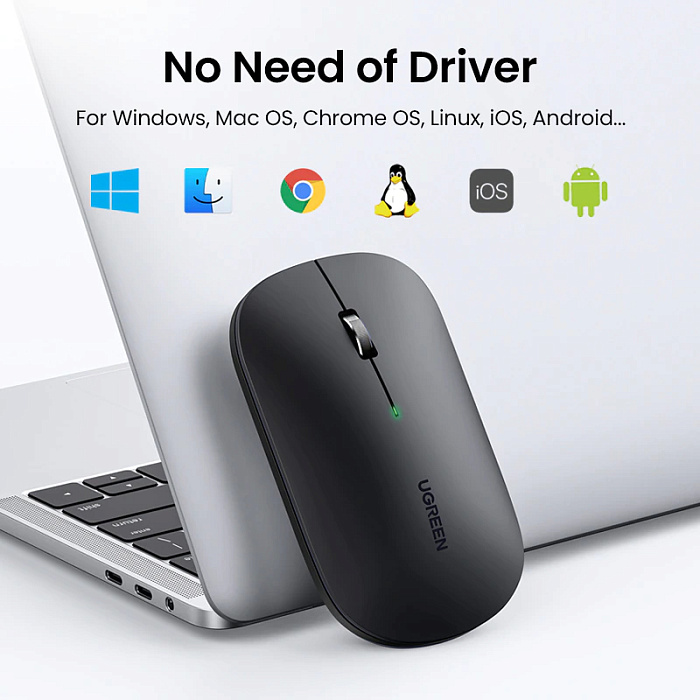 Беспроводная мышь Ugreen MU001 (90531) Portable Wireless Mouse (Black) купить в интернет-магазине icover