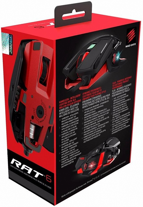 Mad Catz R.A.T. 6 (PCAmc68) - игровая мышь (Black/Red) купить в интернет-магазине icover