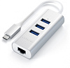 USB-концентратор Satechi Aluminum USB 3.0 Hub & Ethernet ST-TC2N1USB31AS (Silver) купить в интернет-магазине icover