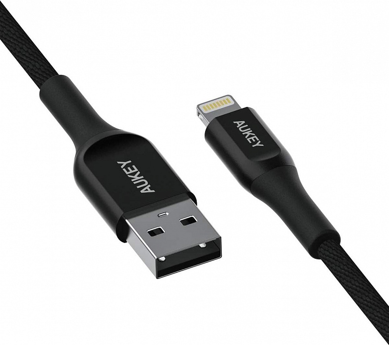 Кабель Aukey Kevlar (CB-AKL1-BL) USB-A/Lightning 1.2m (Black) купить в интернет-магазине icover