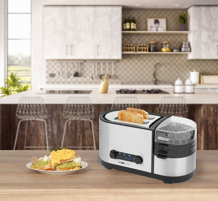 Тостер многофункциональный Clatronic TAM 3688 (Silver) купить в интернет-магазине icover