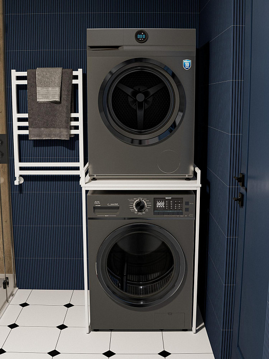 Стеллаж лофт для стиральной и сушильной машины RIDBERG CHICO (White) купить в интернет-магазине icover