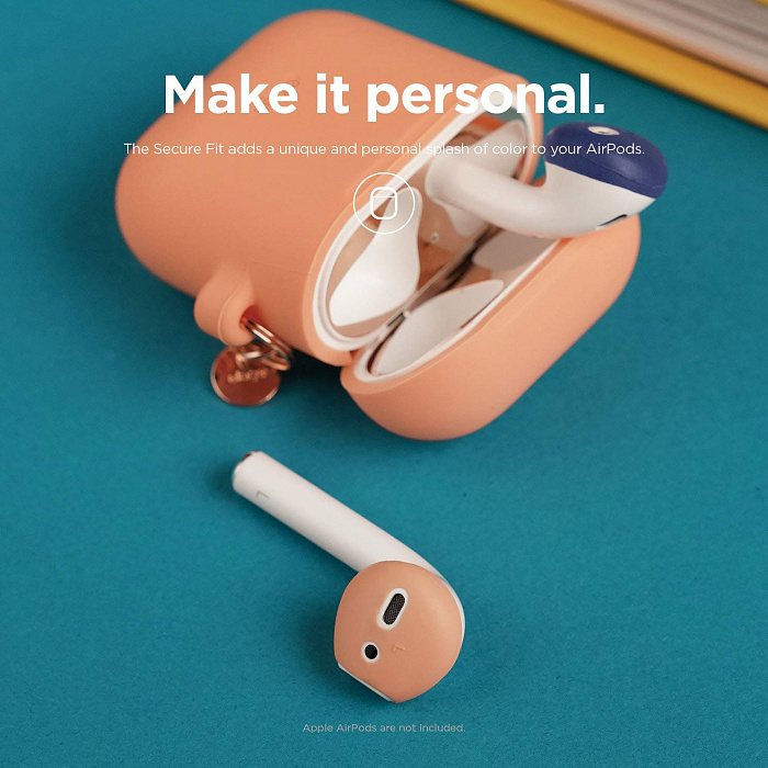 Держатель Elago Secure Fit (EAP-PADSM-JINP) для наушников Apple AirPods (Jean Indigo/Peach) купить в интернет-магазине icover