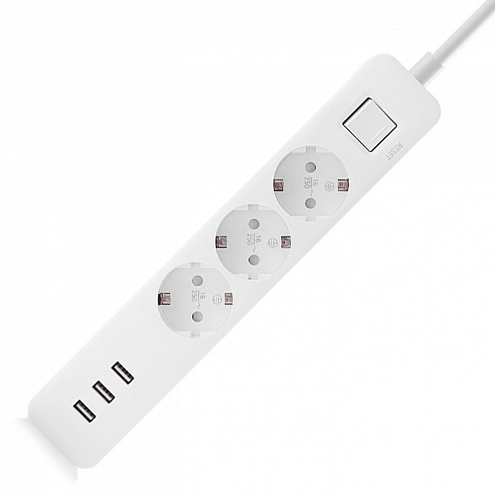 Сетевой фильтр Xiaomi Mi Power Strip Global 3xUSB XMCXB04QM (White) купить в интернет-магазине icover
