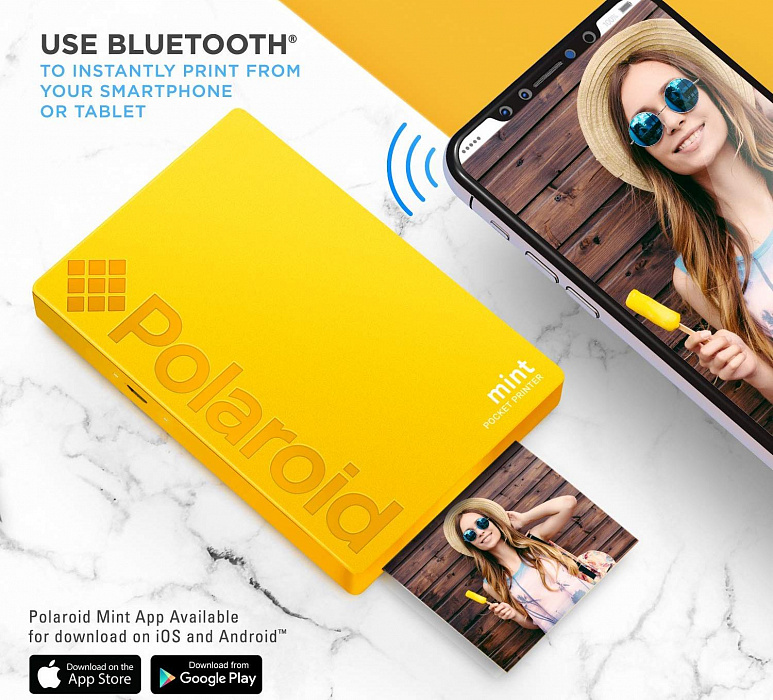 Портативный принтер Polaroid Mint (Yellow) купить в интернет-магазине icover