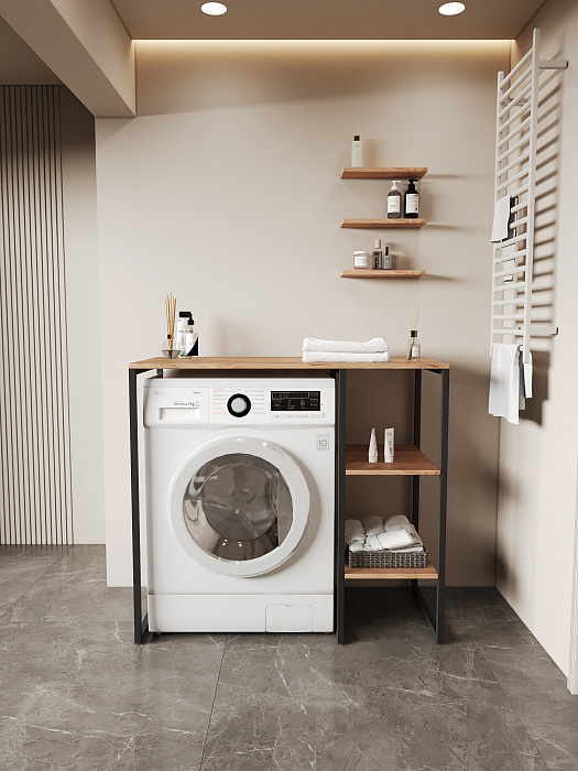 Стеллаж для стиральной машины RIDBERG COLORADO (Oak/Black) купить в интернет-магазине icover