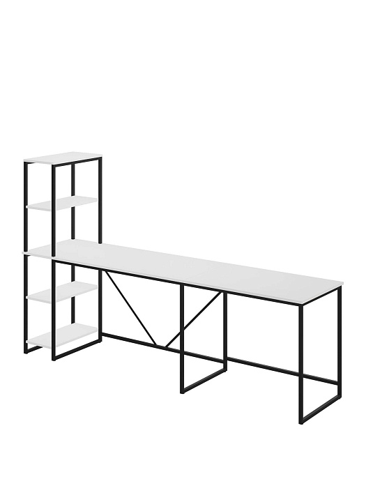 Стол письменный угловой лофт RIDBERG ФЛОРИДА (White/Black) купить в интернет-магазине icover