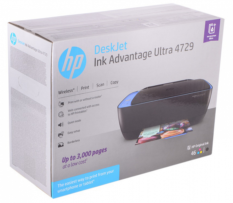 Цветное струйное МФУ HP DeskJet Ink Advantage Ultra 4729 (Black) купить в интернет-магазине icover