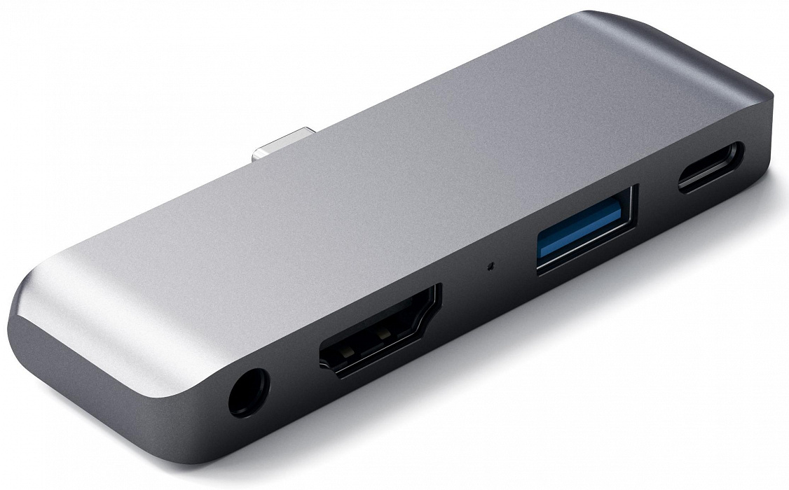 Адаптер-разветвитель Satechi Aluminum Type-C Mobile Pro Hub Adapter for iPad - Space Gray купить в интернет-магазине icover