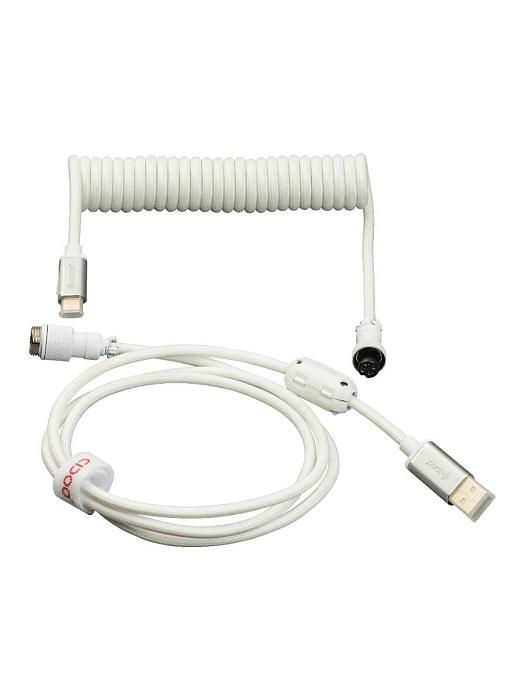 Кабель-авиатор спиральный Cidoo Mechanical Keyboard USB-C Cable (White) купить в интернет-магазине icover