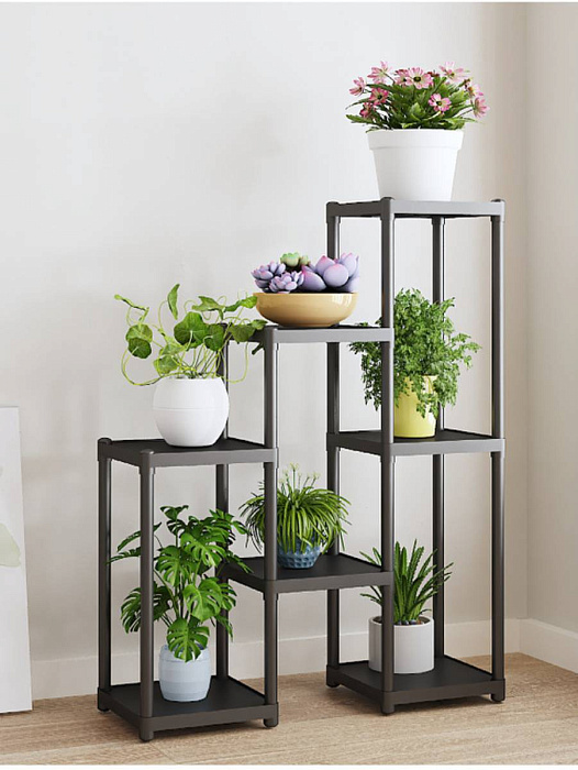 Стеллаж напольный для цветов Ridberg 7 полок (Black) купить в интернет-магазине icover