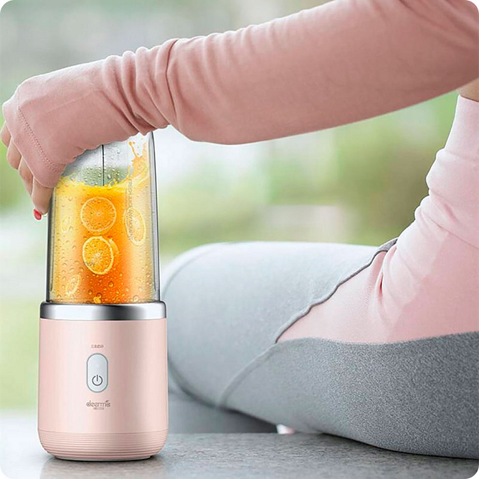 Портативный блендер Deerma Mini Juice Blender DEM-NU05 (Pink) купить в интернет-магазине icover