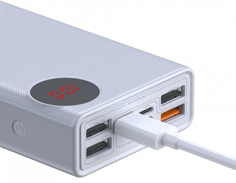 Внешний аккумулятор Baseus Mulight Quick Charge Power Bank 30000mAh PPMY-02 (White) купить в интернет-магазине icover