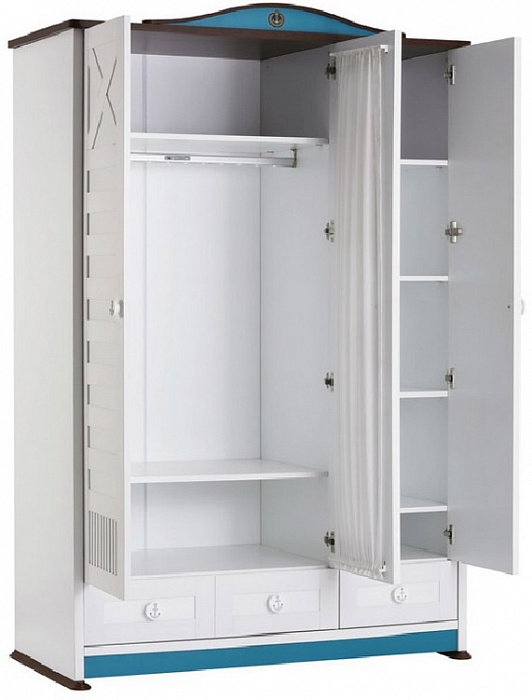 NewJoy Sailing SL-1001 (10-516-1001) - шкаф 3-х дверный (White) купить в интернет-магазине icover