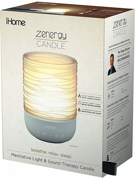 Лампа iHome Zenergy Meditative Light & Sound Therapy Candle iZM100GFTB (Silver) купить в интернет-магазине icover