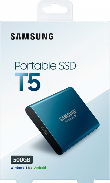 Внешний накопитель Samsung Portable SSD T5 500Gb MU-PA500B/WW (Blue) купить в интернет-магазине icover