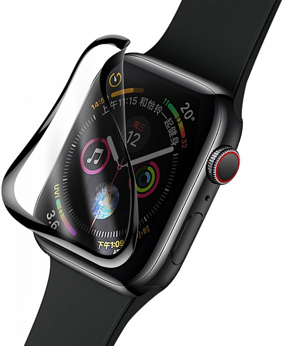 Защитное стекло Baseus Full-screen Curved Tempered Glass (SGAPWA4-H01) для Apple Watch series SE/6/4 44mm (Black) купить в интернет-магазине icover