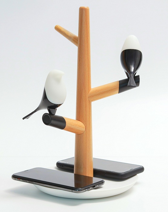 Светильник HomeTree Qis Fast Charge (YT-M1601-2WW) с беспроводной зарядкой (Light Wood) купить в интернет-магазине icover