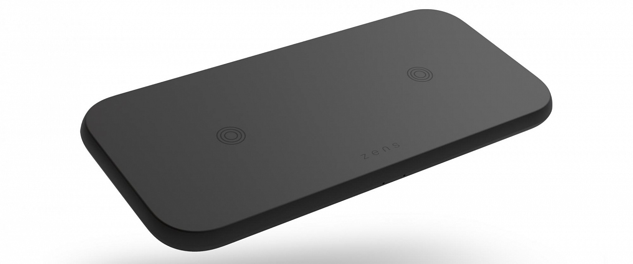 Беспроводное зарядное устройство ZENS Dual Fast Wireless Charger 2 x 10W Slim (Black) купить в интернет-магазине icover