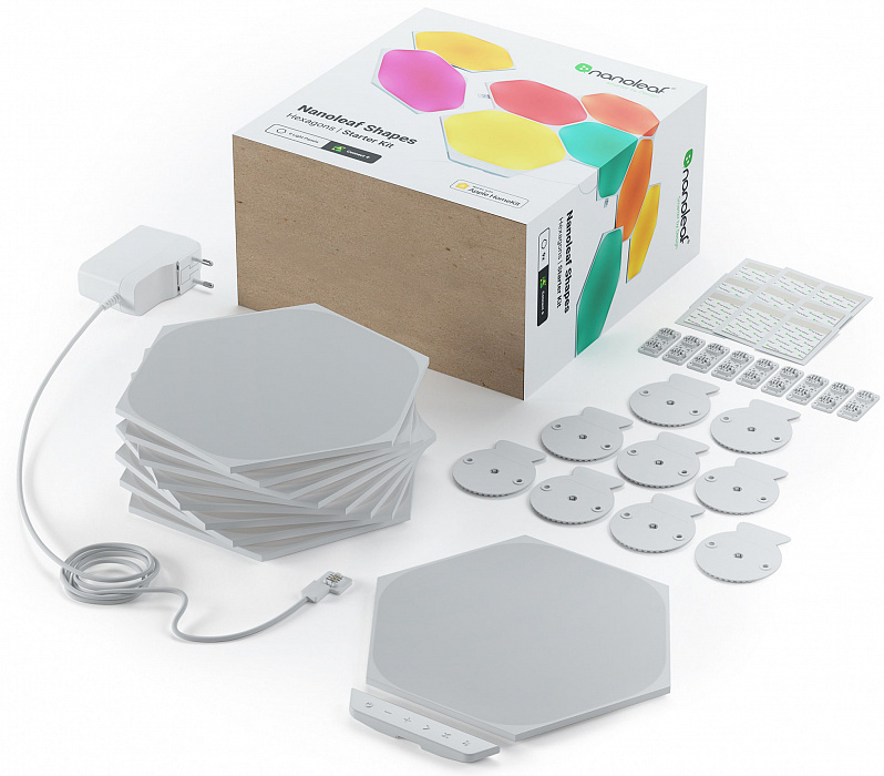 Система освещения Nanoleaf Shapes Hexagon 9 панелей (NL42-0002HX-9PK) купить в интернет-магазине icover