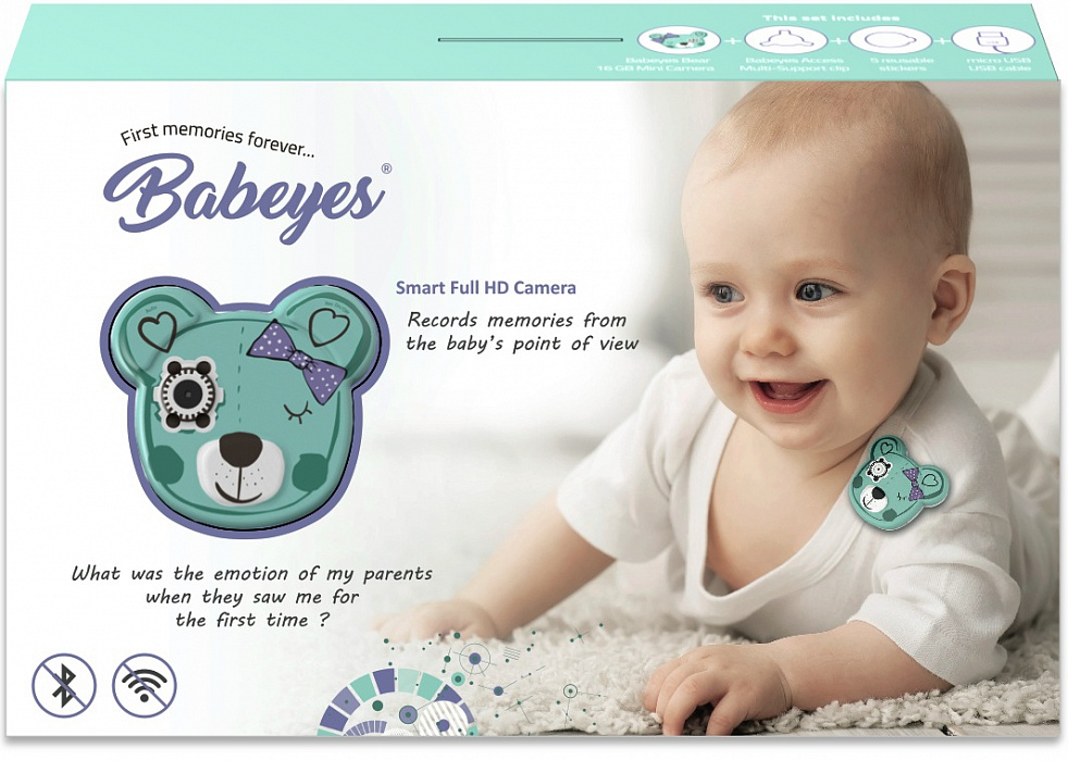 Нагрудная камера Babeyes для детей (Mint) купить в интернет-магазине icover