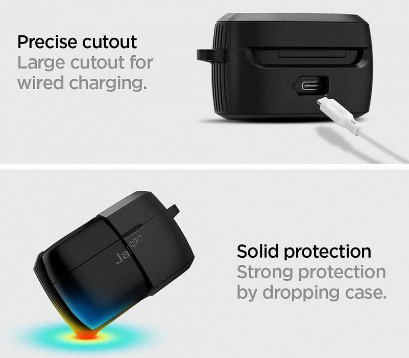 Чехол Spigen Rugged Armor (ASD01068) для Jabra Elite 75t (Black) купить в интернет-магазине icover