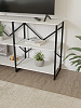 Стеллаж двойной лофт низкий RIDBERG CHICAGO 3 полки (White/Black) купить в интернет-магазине icover