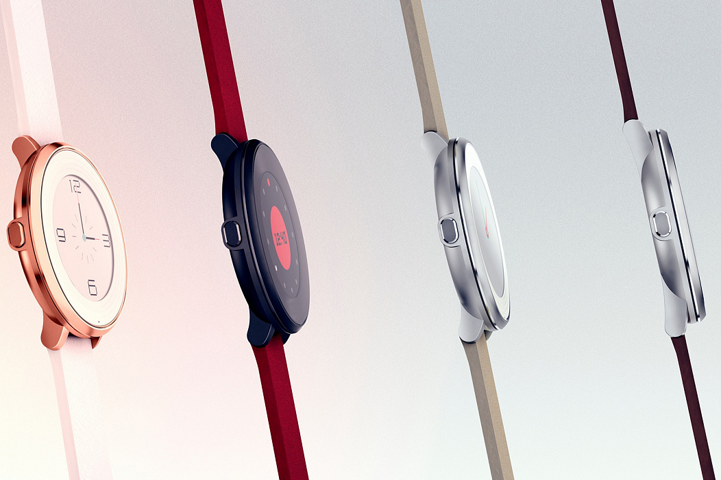 Pebble Time Round (14 mm) - умные часы (Black/Flame Red) купить в интернет-магазине icover