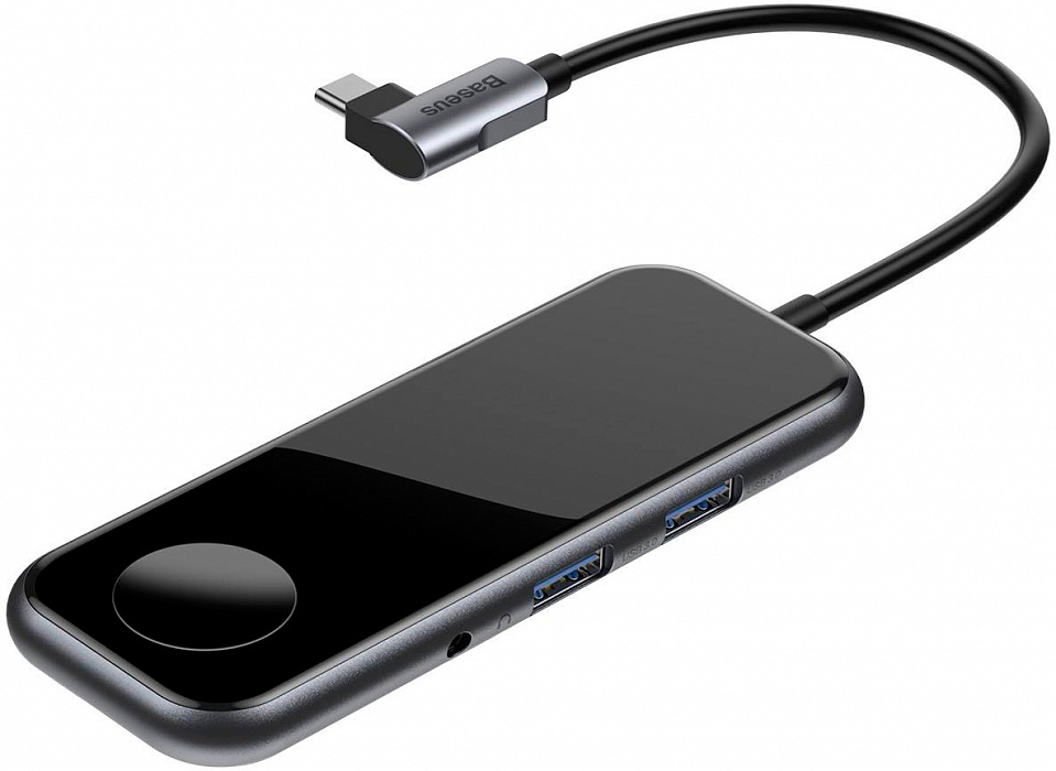 USB-концентратор Baseus Mirror Series Multifunctional Wireless Charger USB-C CAHUB-AZ0G (Black) купить в интернет-магазине icover