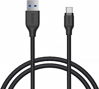 Кабель Aukey Braided Nylon (CB-AC1) USB-C to USB-A 3.1 1.2m (Black)