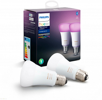 Умные светодиодные лампы Philips Hue White and Color Ambiance Bluetooth E27 2 шт (8718699673284)
