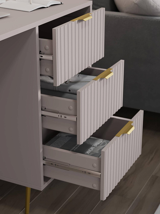 Стол письменный RIDBERG LUGANO 3Я (Cashmere/Gold) купить в интернет-магазине icover