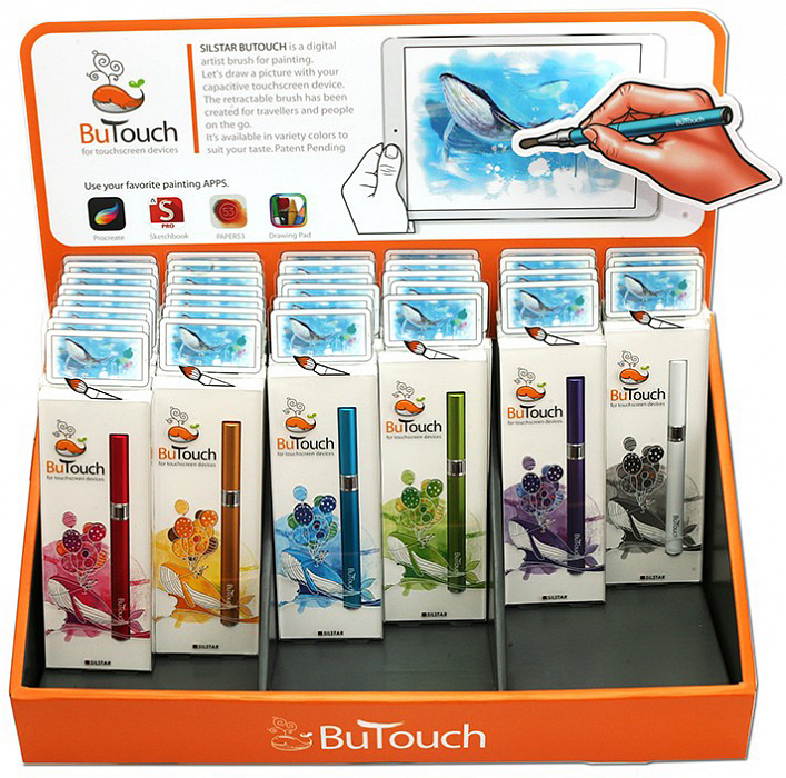 Silstar Butouch Digital Artist Brush (BT100b) - сенсорная кисть-стилус для рисования (Blue) купить в интернет-магазине icover