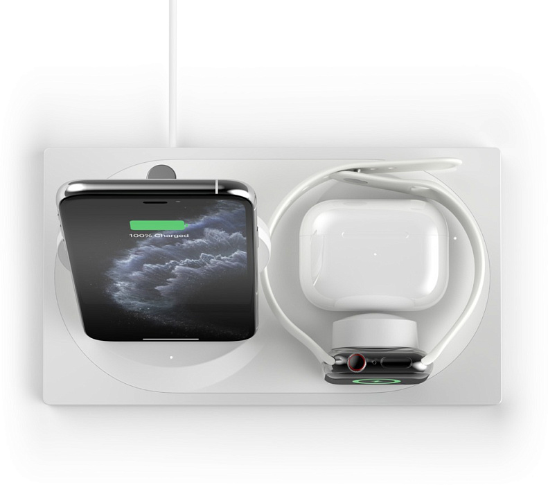 Беспроводное зарядное устройство Belkin 3-in-1 Wireless Charger Special Edition (WIZ004vfWH-APL) для iPhone, AirPods и Apple Watch (White) купить в интернет-магазине icover