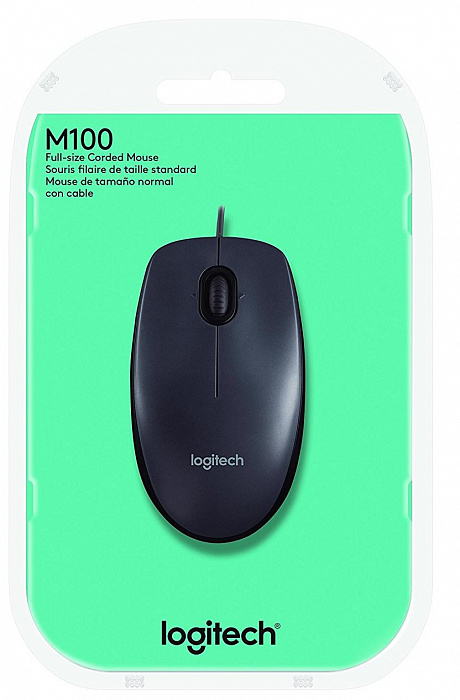 Проводная мышь Logitech M100 USB 910-005003 (Grey) купить в интернет-магазине icover