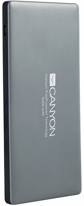 Canyon Li-Polymer Power Bank 5000 mAh (CNS-TPBP5DG) - внешний аккумулятор (Dark Grey) купить в интернет-магазине icover