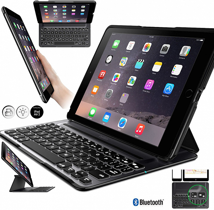 Belkin Qode Ultimate Pro (F5L176EABLK) - чехол-клавиатура для iPad Air 2 (Black) купить в интернет-магазине icover