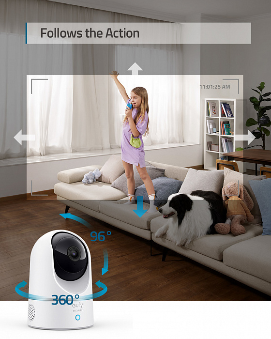 IP-камера Anker eufy Indoor Cam 2K Pan & Tilt T8410322 (White) купить в интернет-магазине icover