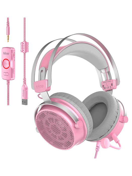 Наушники мониторные Fifine H18V Gaming Headsets (Pink) купить в интернет-магазине icover