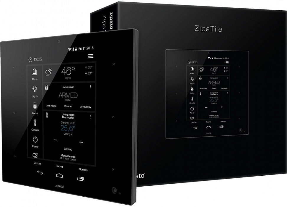 Zipato ZipaTile Smart Home Assistant - настенная панель управления (Black) купить в интернет-магазине icover