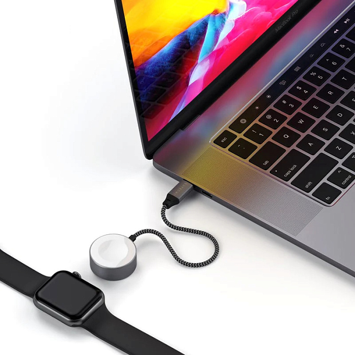 Беспроводное зарядное устройство Satechi USB-C Magnetic Charging Cable для Apple Watch (Space Grey) купить в интернет-магазине icover
