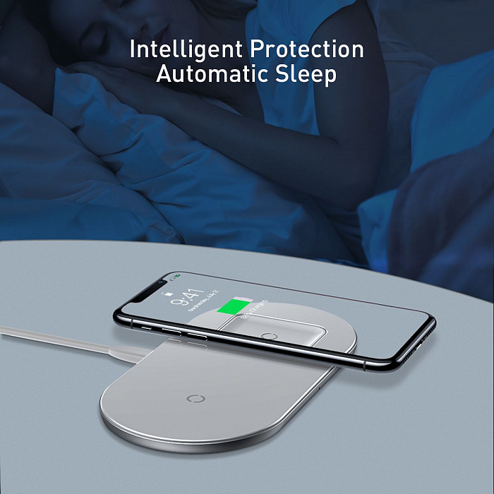 Беспроводное зарядное устройство Baseus Simple 2in1 WXJK-02 (White) купить в интернет-магазине icover